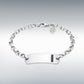 Sterling Silver Black Cubic Zirconia ID Adjustable Bracelet 8-8.25"