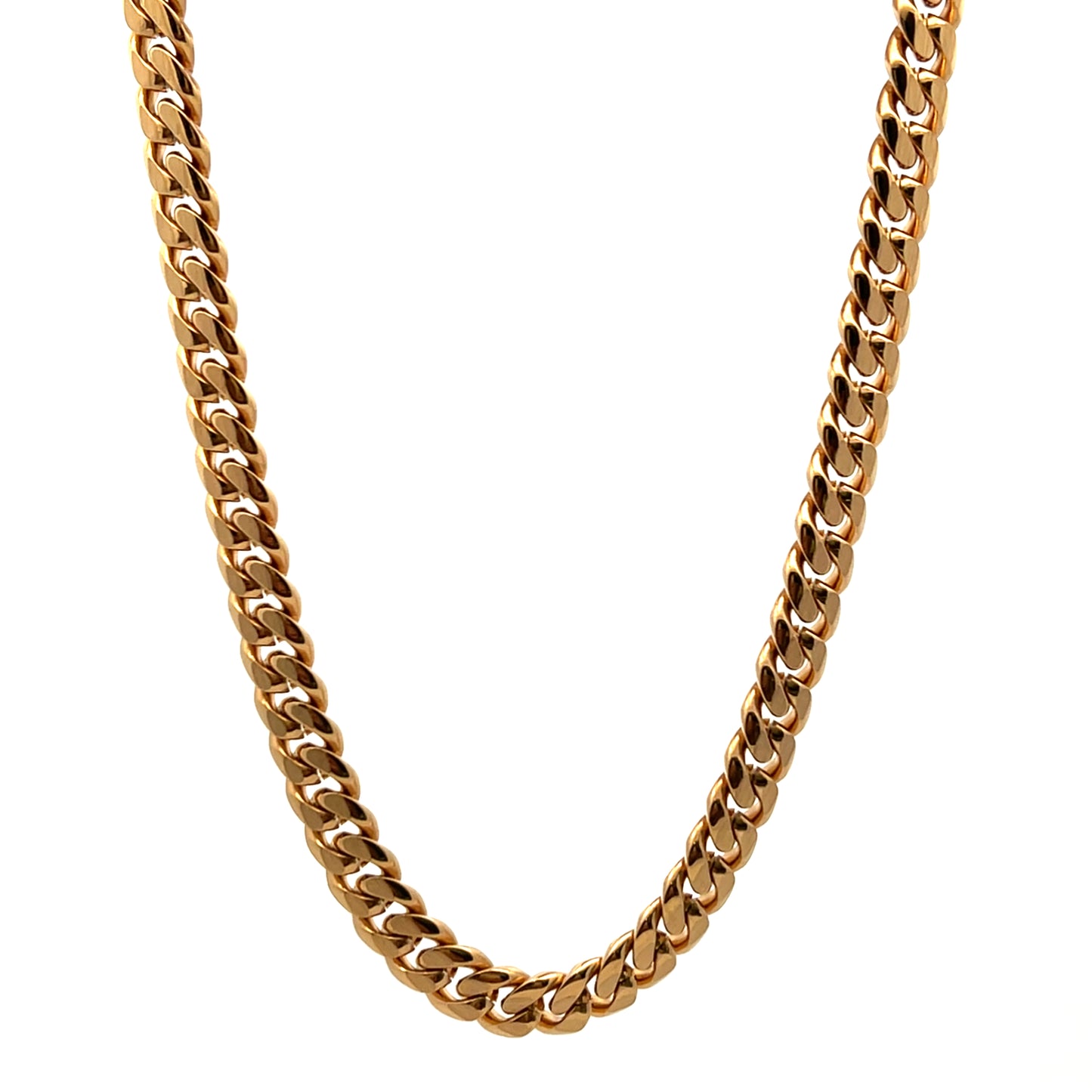 Unique & Co Stainless Steel Yellow Gold Plated Flat Curb Chain 55cm