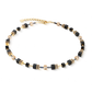 Coeur De Lion GeoCube Black Onyx Yellow Gold Plated Necklace