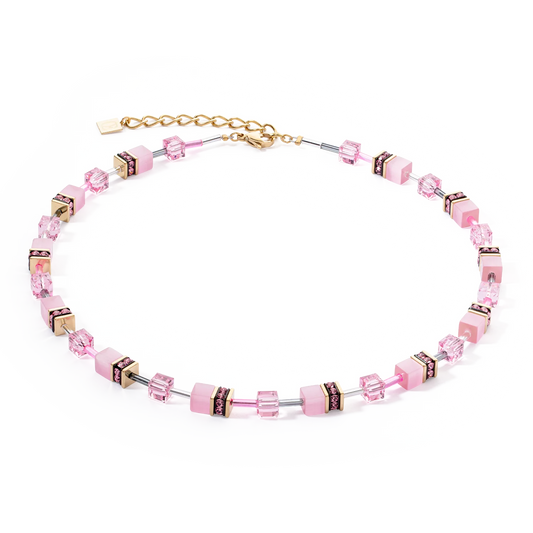 Couer De Lion Ionic Mono Rose Cubes And Crystal Necklace