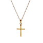 9ct Yellow Gold Diamond Set Plain Cross and Chain