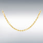 9ct Yellow Gold 2.8mm Hollow Diamond Cut Figarope Chain 46cm, 18"