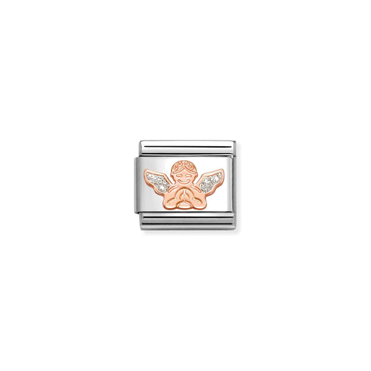 Nomination Classic Rose Gold Glitter Angel Charm 430205/30