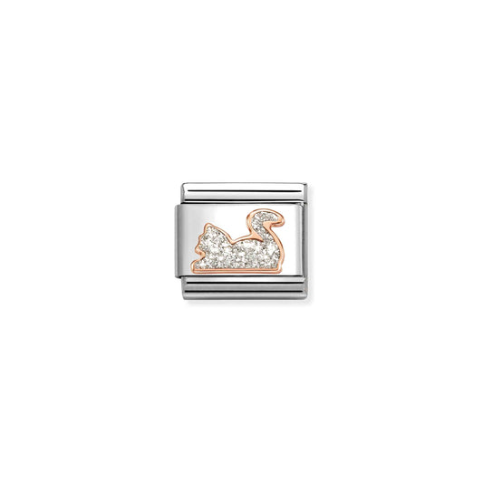 Nomination Classic Rose Gold Glitter Cat Charm 430205/33