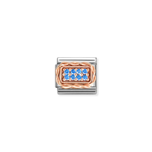 Nomination Composable Classic Rose Gold Blue Pave Cubic Zirconia 430318/05