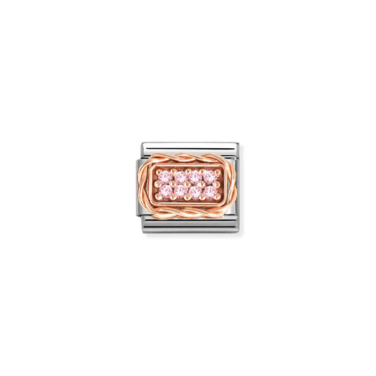 Nomination Composable Classic Rose Gold Pink Pave Cubic Zirconia 430318/06