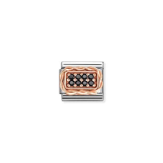 Nomination Composable Classic Rose Gold Black Pave Cubic Zirconia 430318/10