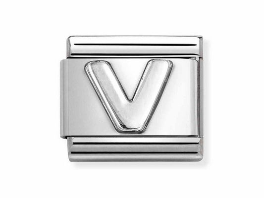 Nomination Composable Classic Silver Initial Letter V Charm 330113/22