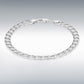 Sterling Silver 8" Solid Flat Square Link Bracelet