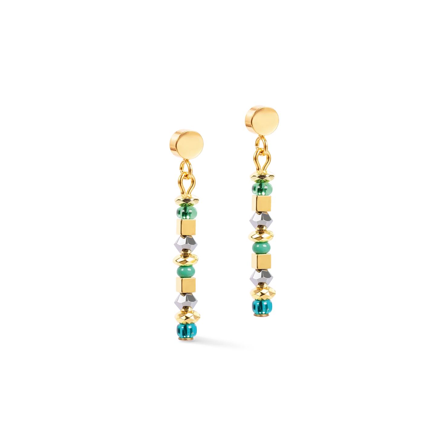 Coeur De Lion Earrings Golden Whisper Green and Gold