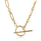 9ct Yellow Gold Hollow Link 18" T-Bar And Toggle Necklace