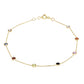 9ct Yellow Gold 3.65mm Multi Coloured Round Cubic Zirconia Adjustable Bracelet