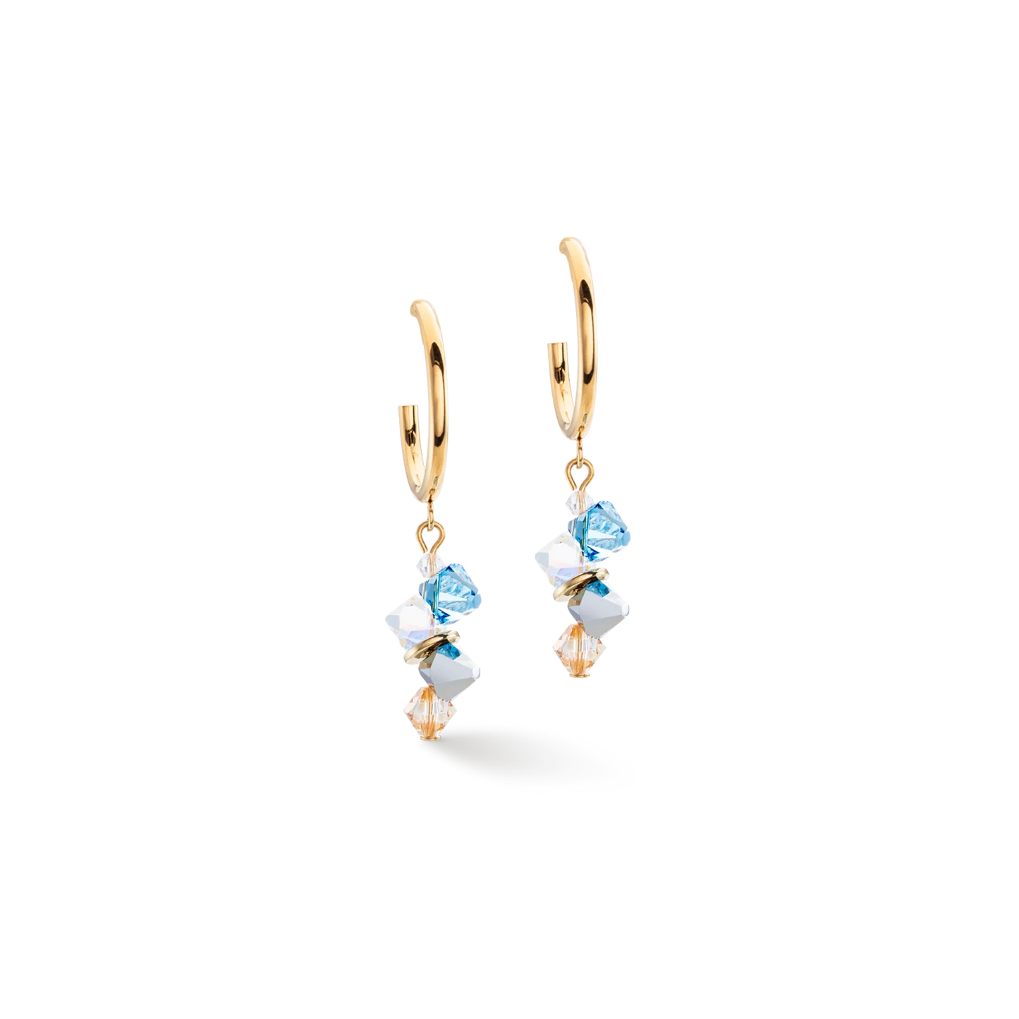 Couer De Lion Dancing Ice Aqua Blue Crystals Drop Earrings