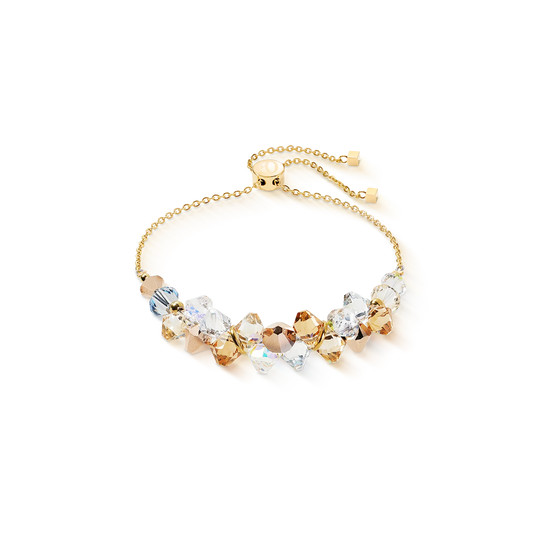 Coeur De Lion Dancing Crystals Beige Rose Gold Plated Bracelet