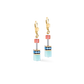 Coeur De Lion Iconic Precious Multi Colour Rainbow Cube Drop Earrings