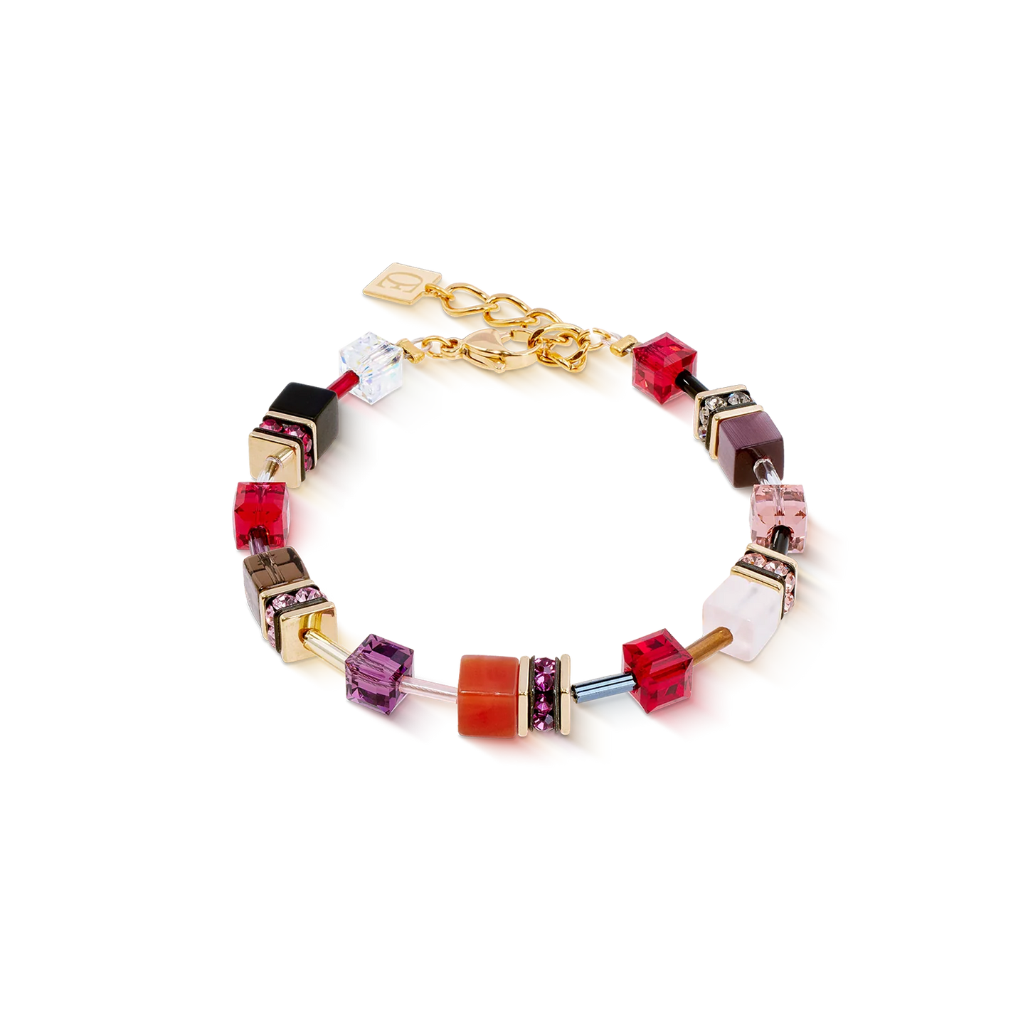 Coeur De Lion Iconic Precious Shades Of Red Yellow Gold Plated Bracelet