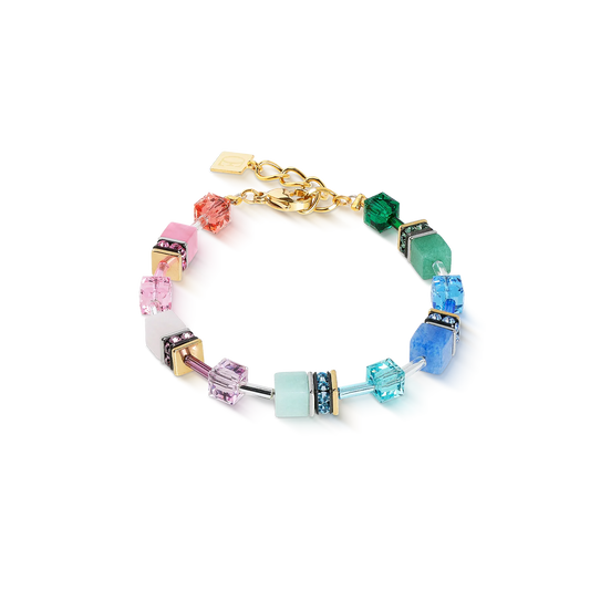 Coeur De Lion Iconic Precious Multi Colour Rainbow Cube Bracelet