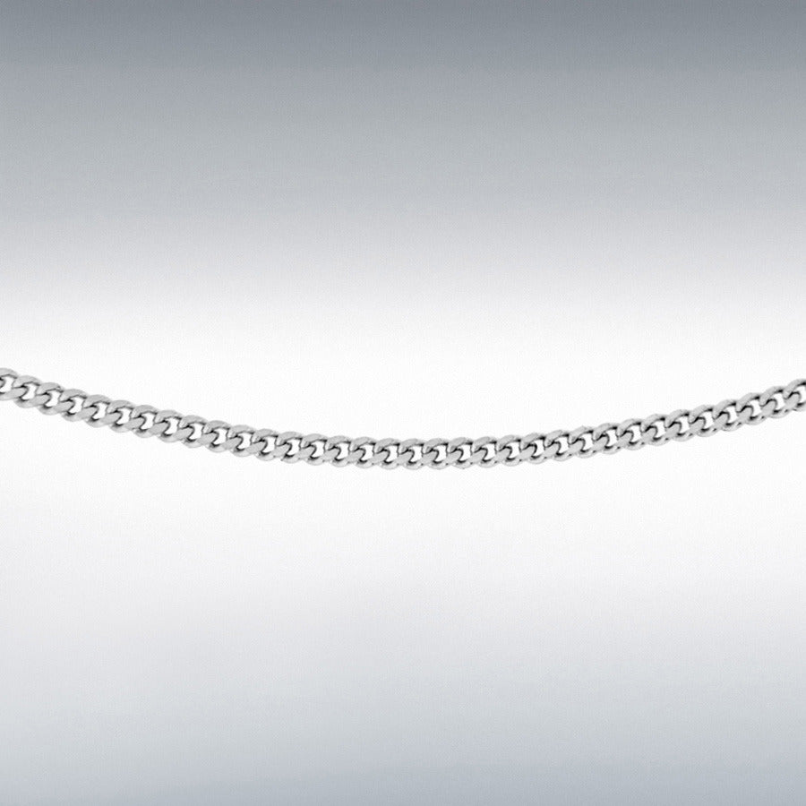 Sterling Silver 1.4mm Panza Curb Chain 18"