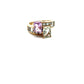 Pre-Owned 9ct Yellow Gold Amethyst, Green Quartz and Aquamarine Ring Size P