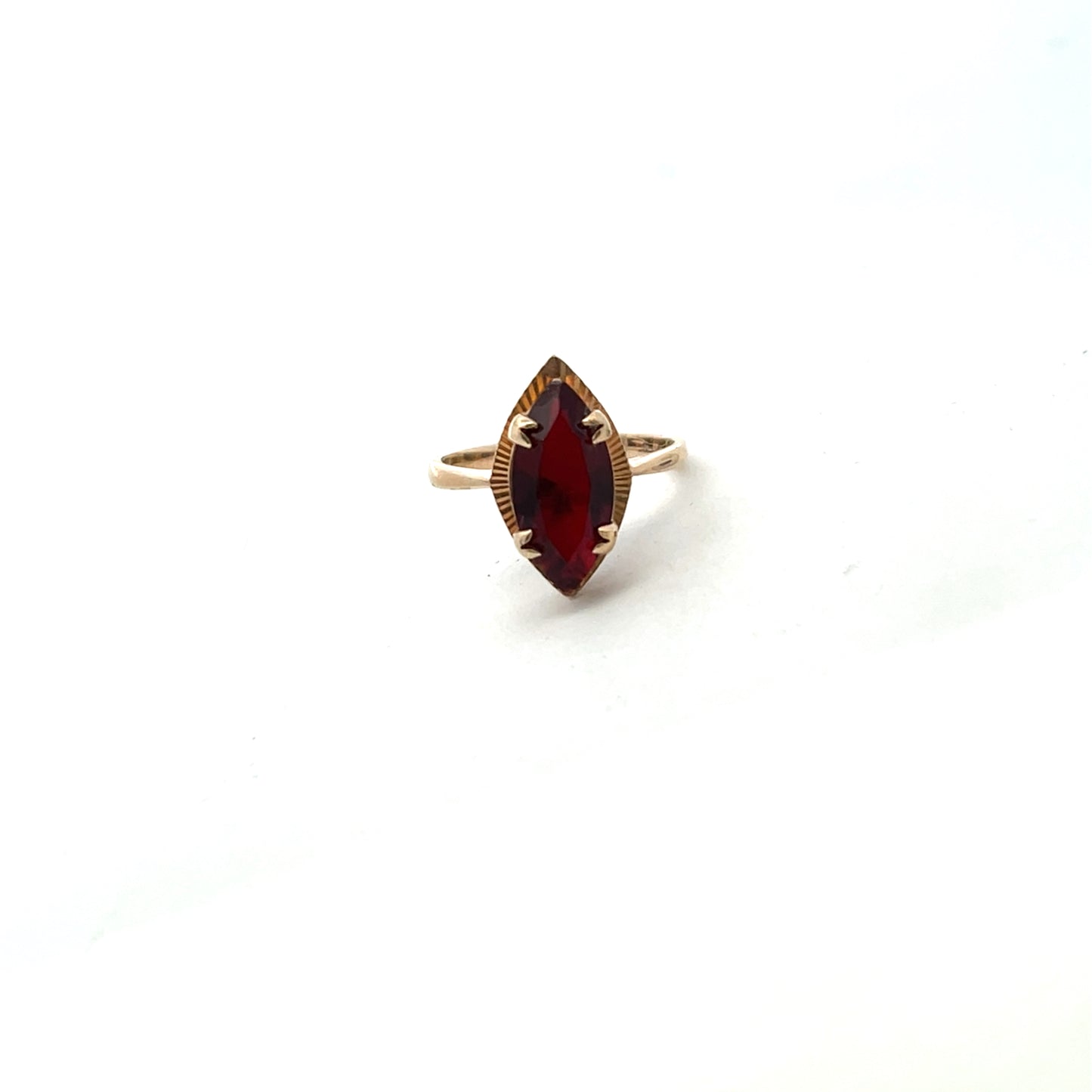 Pre-Owned Marquise Cut Red Crystal Ring Size M