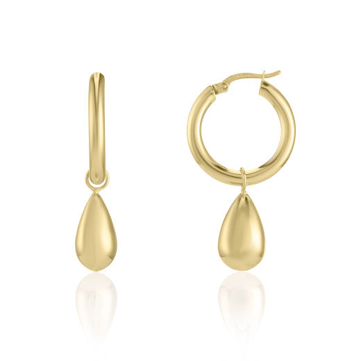 9ct Yellow Gold Hoop Bomb Earrings