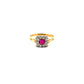 Pre-Owned 18ct Yellow Gold Ruby and Diamond Square Cluster Ring Size Q