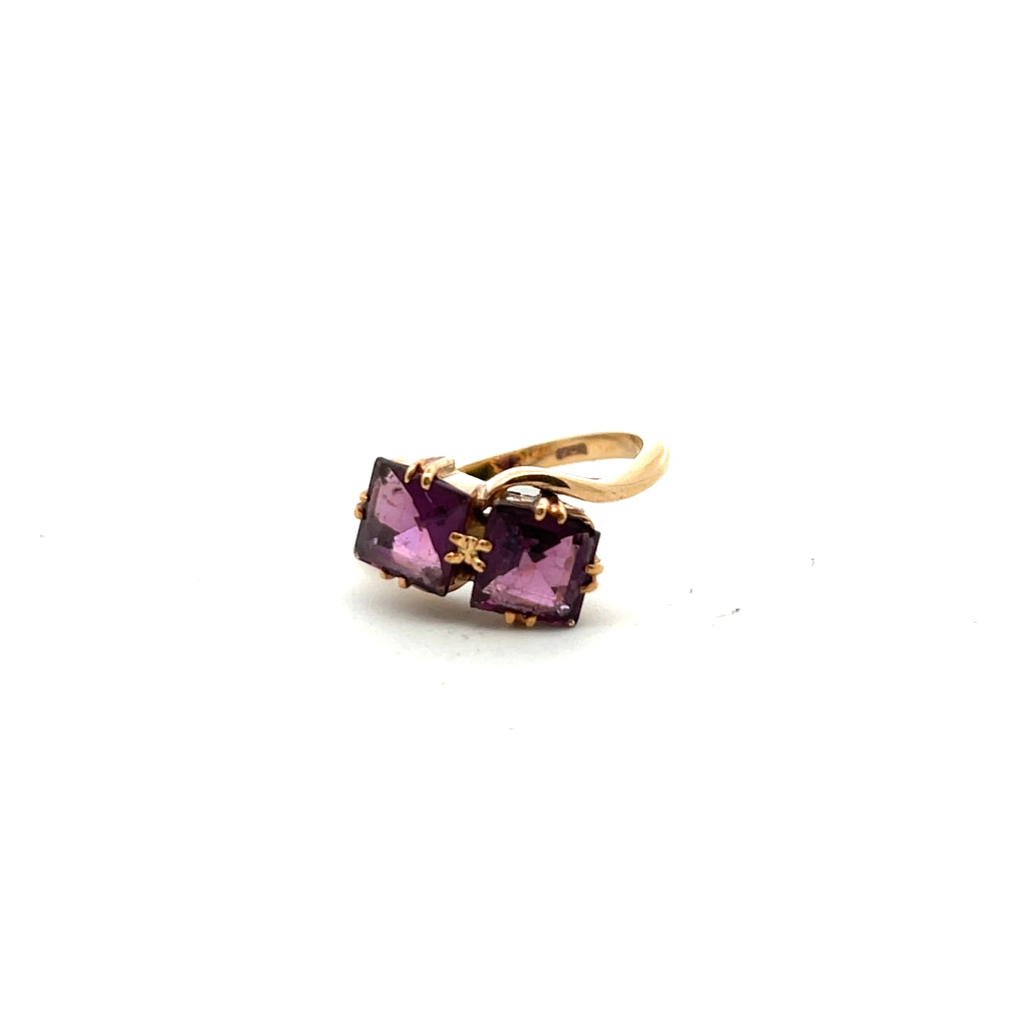 Pre-Owned Imitation Amethyst Crossover Ring Size N