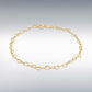 9ct Yellow Gold Mini Open Heart Bracelet 18cm, 7"