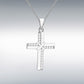 Sterling Silver Cross with Cubic Zirconia Edges