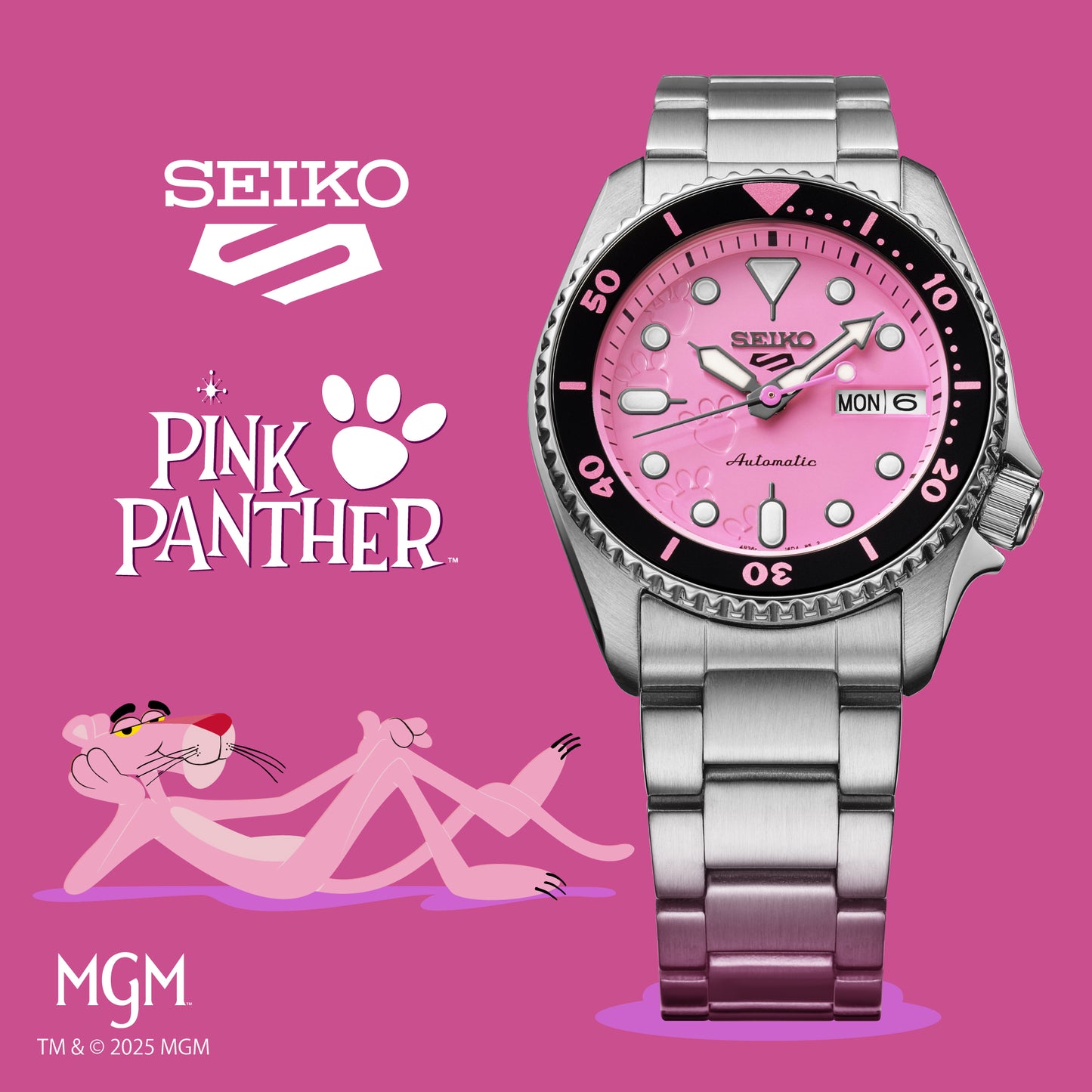 Seiko 5 Sports x Pink Panther Watch SRPM07K1 PRE ORDER