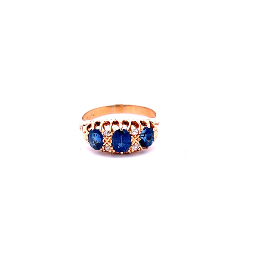 Pre-Owned 18ct Yellow Gold Sapphire and Diamond Ring