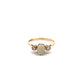 Pre-Owned 9ct Gold Opal And Diamond Three Stone Ring Size O