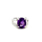 Pre-Owned 9ct White Gold 4ct Oval Amethyst Ring Size O