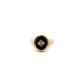 Pre-Owned 9ct Gold Oval Black Onyx And Diamond Signet Ring Size R
