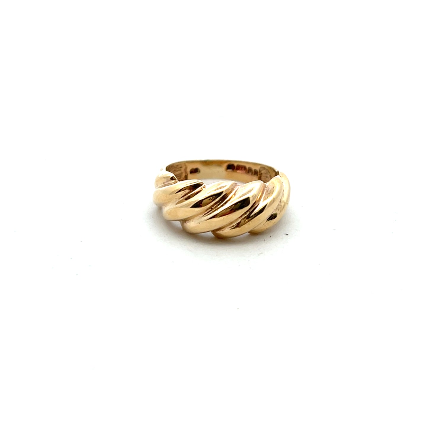 Pre-Owned 9ct Gold Plain Twist Design Ring Size H London 1976
