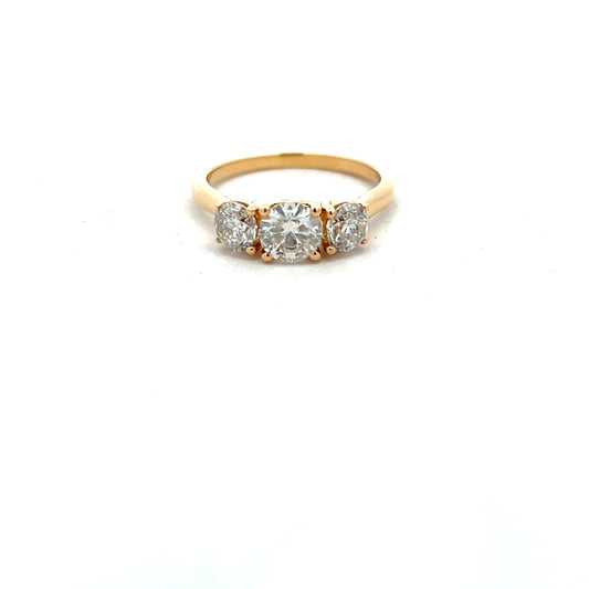 Pre-Owned 18ct Gold Three Stone Diamond Ring 1.50ct Size N