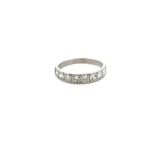 Pre-Owned 9 Brilliant Cut Diamond Half Eternity Ring Size P