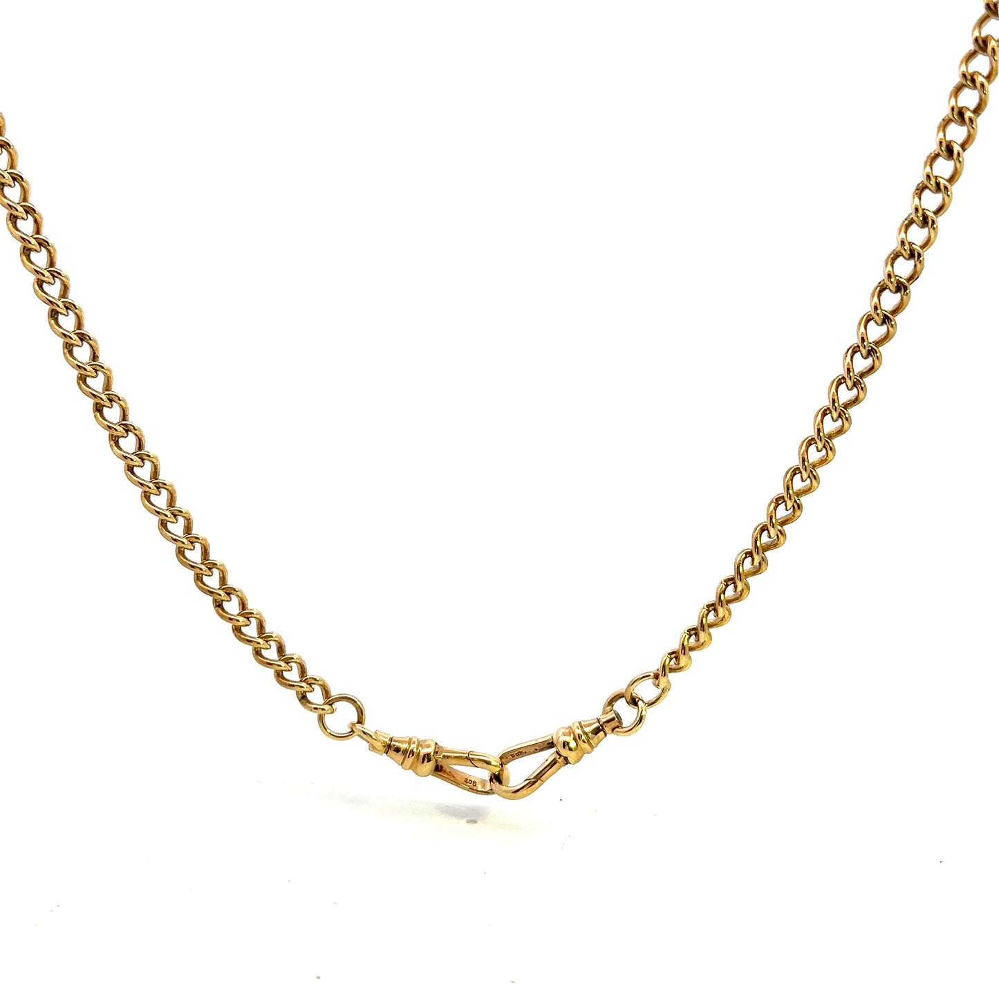 Pre-Owned 9ct Gold 18" Solid Curb Chain Double Swivel Clasp