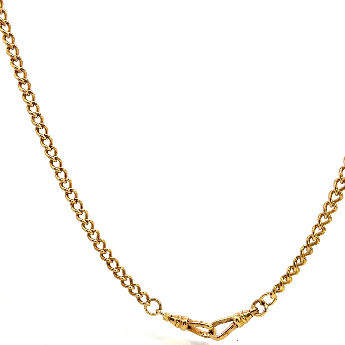 Pre-Owned 9ct Gold 18" Solid Curb Chain Double Swivel Clasp