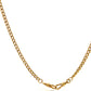 Pre-Owned 9ct Gold 18" Solid Curb Chain Double Swivel Clasp