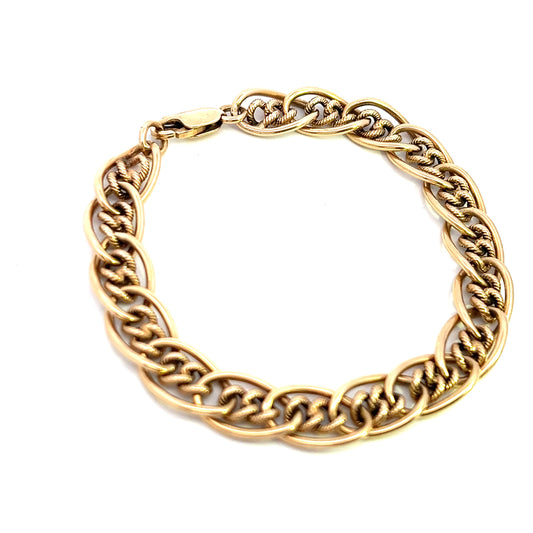 Pre-Owned 9ct Gold Handmade Solid Links Bracelet