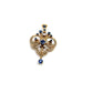Pre Owned 9ct Gold Sapphire Diamond And Half Seed Pearl Pendant