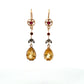 Pre-Owned Ruby, Diamond and Citrine Drop Earrings