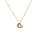 Pre Owned 9ct Gold Emerald And Diamond Heart Necklace