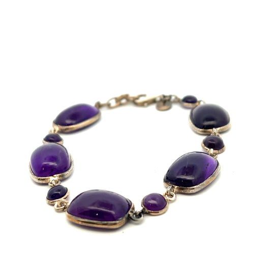 Pre-Owned Amethyst Bracelet Stamped 925
