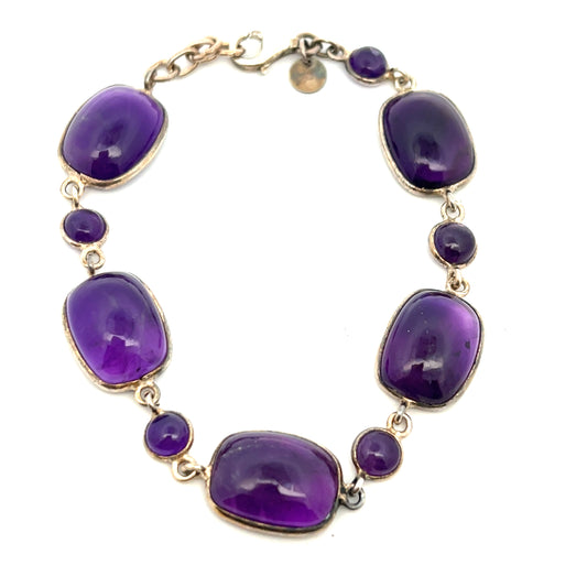 Pre-Owned Amethyst Bracelet Stamped 925