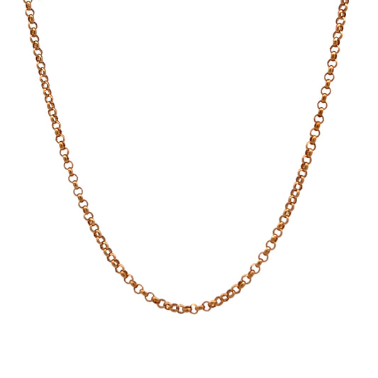 Pre-Owned 20" 9ct Rose Gold Micro Belcher Chain