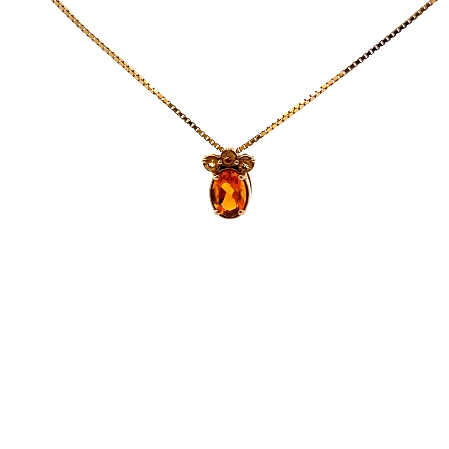 Pre-Owned 9ct Yellow Gold Citrine Necklace