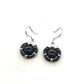 Pre-Owned Baccarat Black Flower Drop Earrings