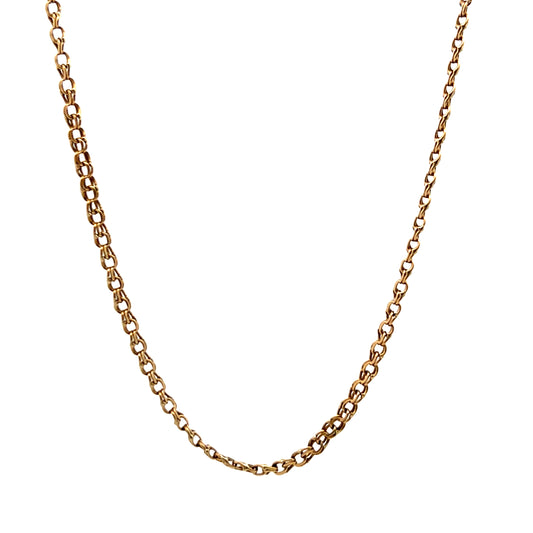Pre-Owned 22" 9ct Yellow Gold Fancy Double Curb Chain